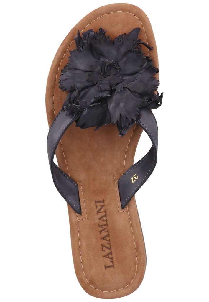 Lazamani Zehensteg Leder Schwarz