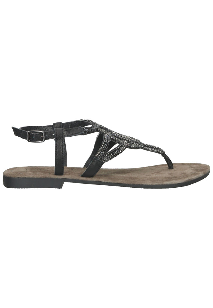 Lazamani Zehensteg Leder Schwarz