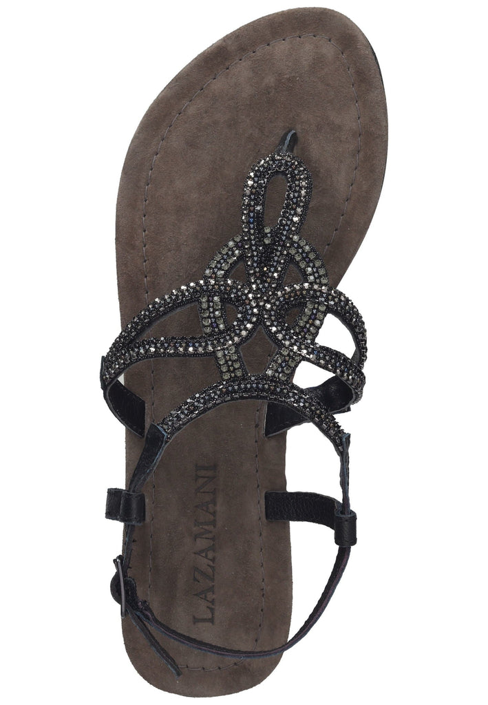 Lazamani Zehensteg Leder Schwarz