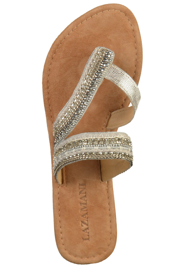 Lazamani Zehensteg Leder Silber