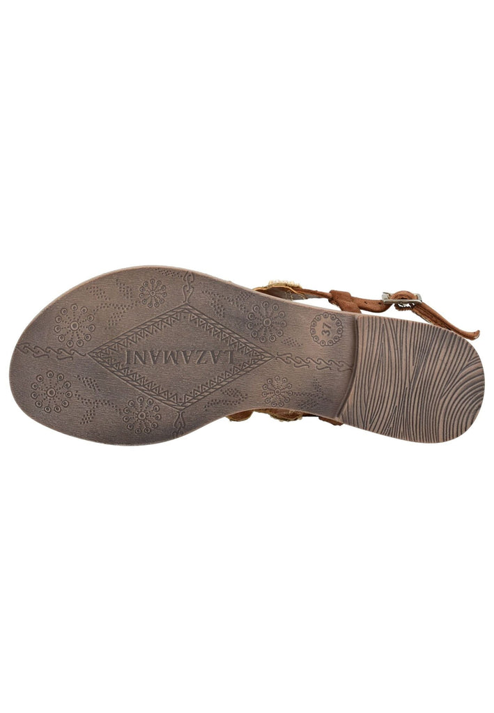 Lazamani Zehensteg Leder Tan