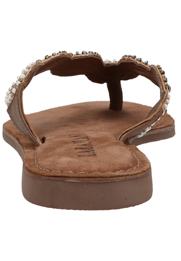 Lazamani Zehensteg Leder/Textil Beige