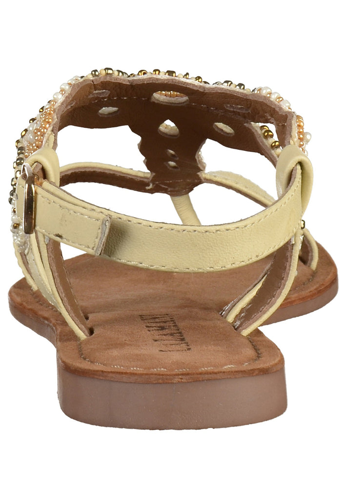 Lazamani Zehensteg Leder/Textil Beige