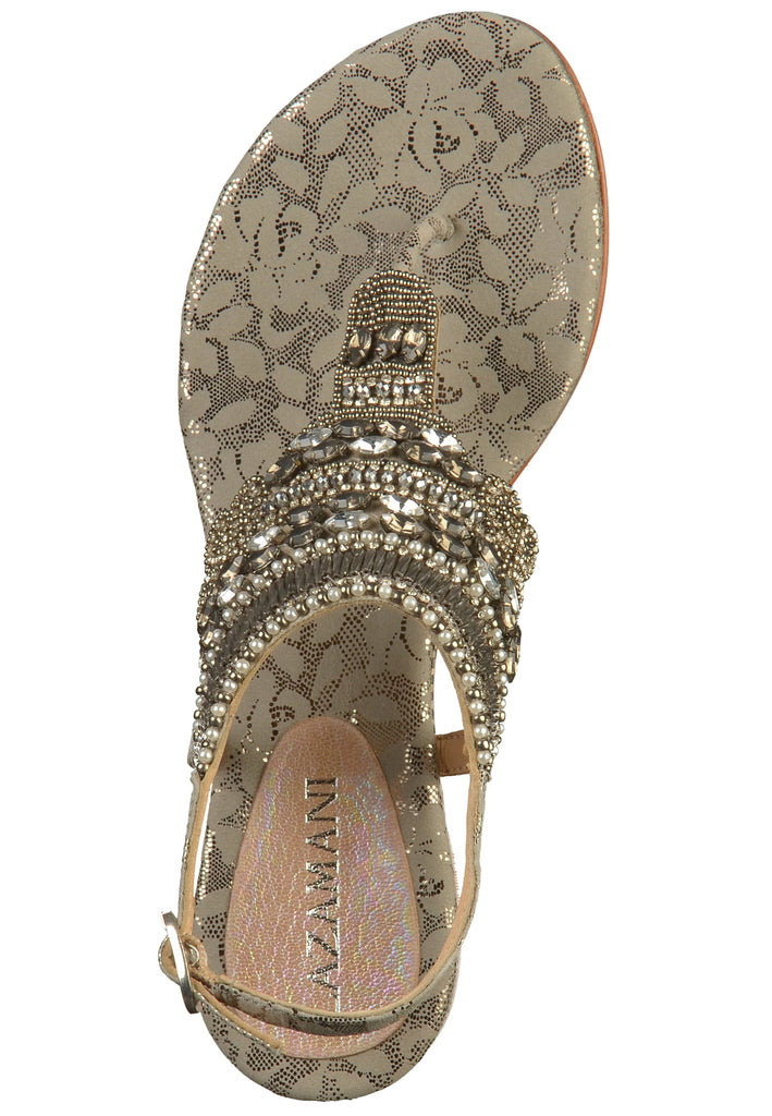 Lazamani Zehensteg Leder/Textil Grau