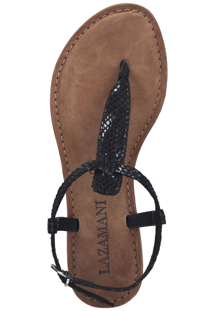 Lazamani Zehensteg Leder/Textil Schwarz