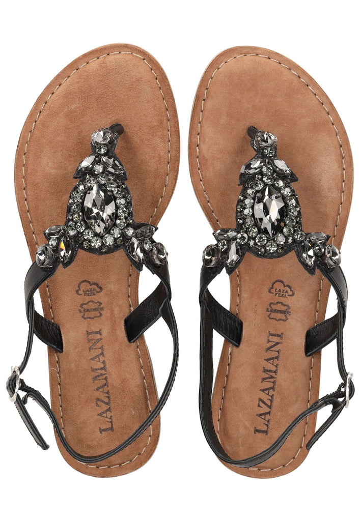 Lazamani Zehensteg Leder/Textil Schwarz Kombi