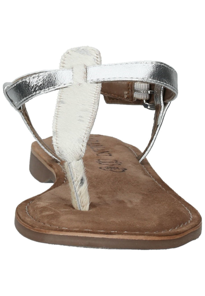 Lazamani Zehensteg Leder/Textil Silber