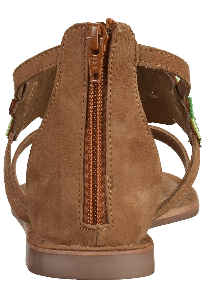 Lazamani Zehensteg Leder/Textil Taupe