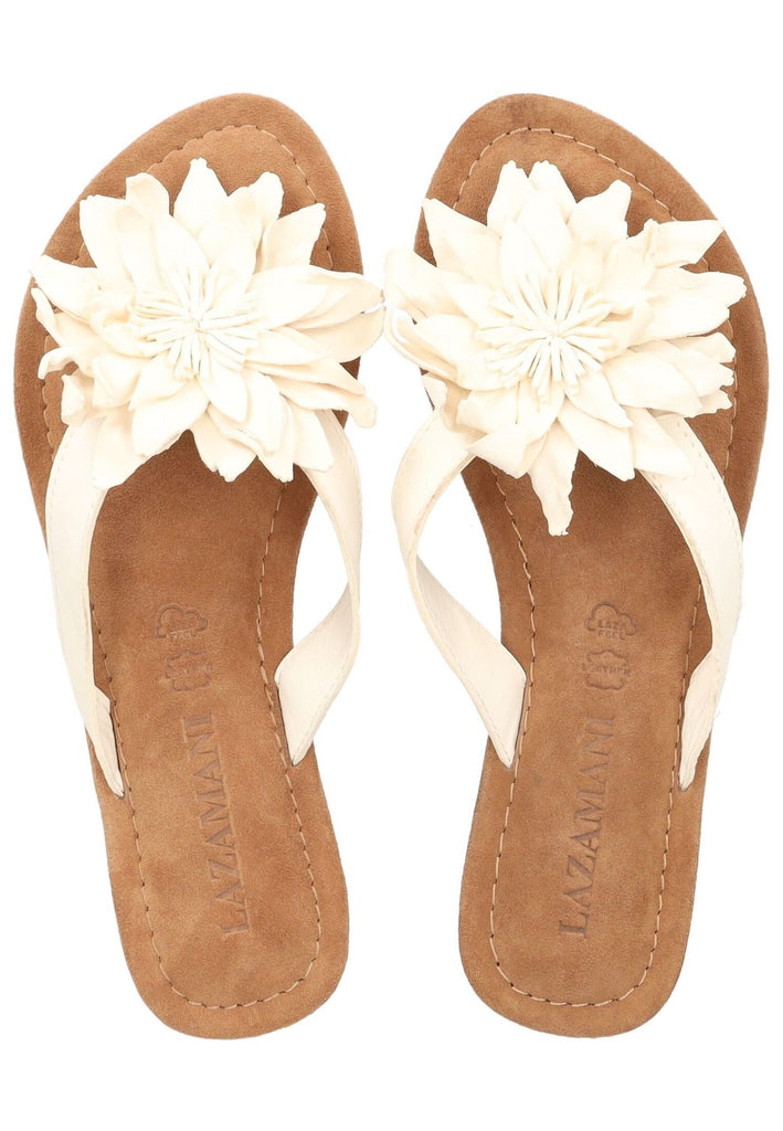 Lazamani Zehensteg Leder Weiß