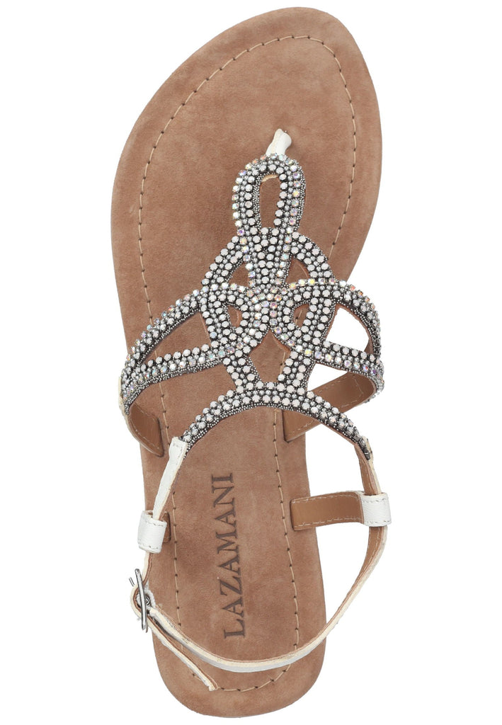 Lazamani Zehensteg Leder Weiß