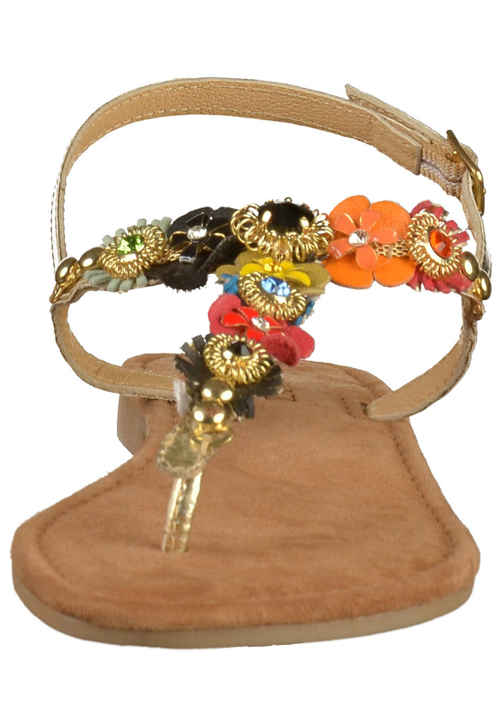 Lazamani Zehensteg Lederimitat Gold