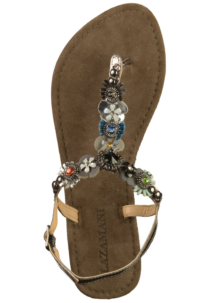 Lazamani Zehensteg Lederimitat Silber