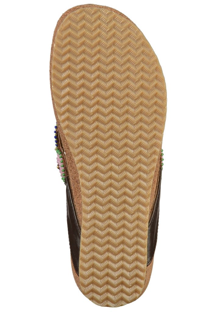 Lazamani Zehensteg Lederimitat/Textil Braun