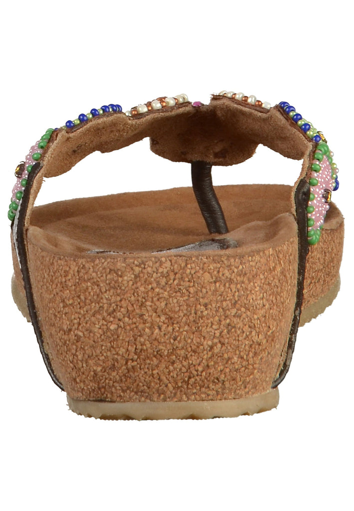 Lazamani Zehensteg Lederimitat/Textil Braun