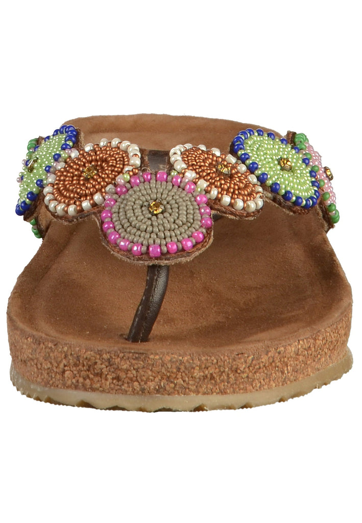 Lazamani Zehensteg Lederimitat/Textil Braun