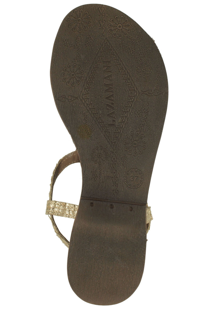 Lazamani Zehensteg Lederimitat/Textil Gold