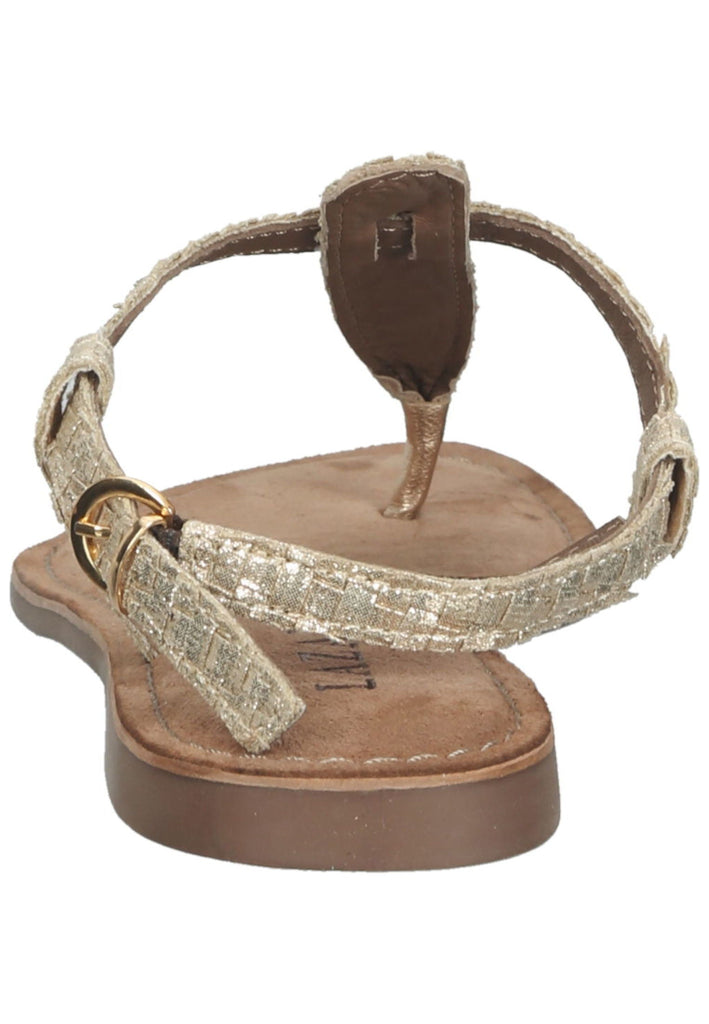 Lazamani Zehensteg Lederimitat/Textil Gold