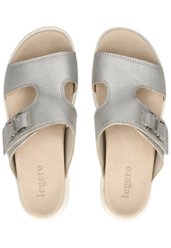 Legero Pantoletten Leder Silber