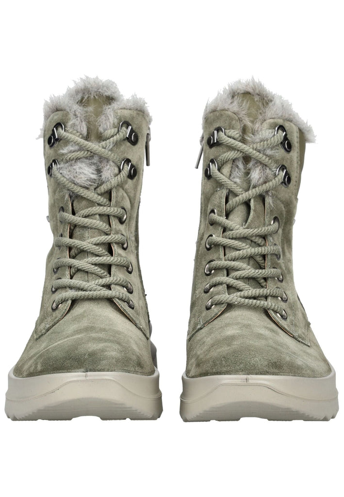 Legero Stiefelette Nubukleder Hellgrün Warmfutter