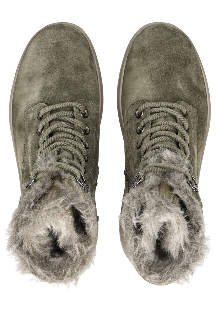 Legero Stiefelette Nubukleder Hellgrün Warmfutter