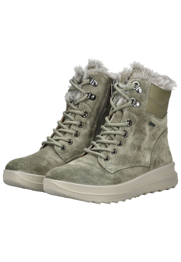Legero Stiefelette Nubukleder Hellgrün Warmfutter