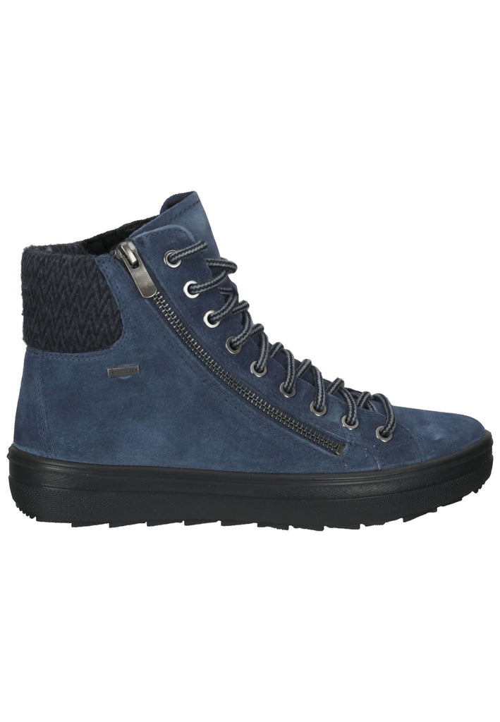 Legero Stiefelette Veloursleder Blau Warmfutter
