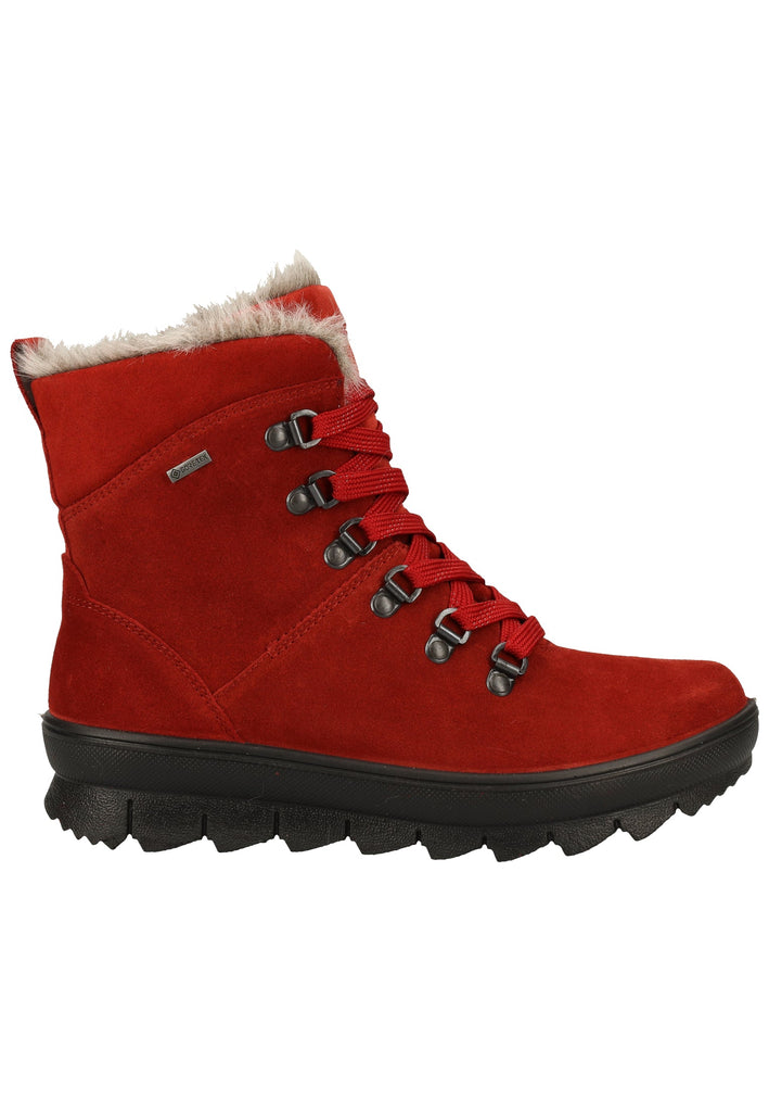 Legero Stiefelette Veloursleder Rot Warmfutter