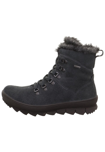 Stiefeletten Legero Stiefelette Veloursleder Grau Warmfutter