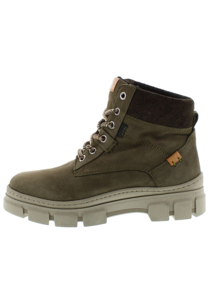 Libelle Stiefelette Leder/Textil Khaki/Gruen Warmfutter