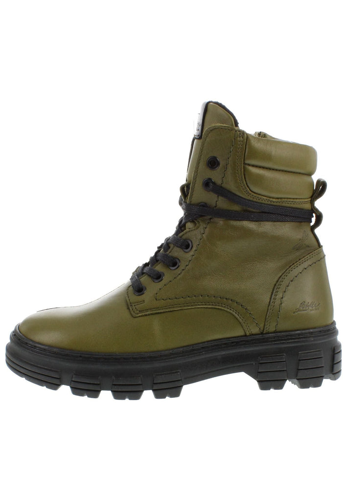 Libelle Stiefelette Nappaleder Olive Warmfutter