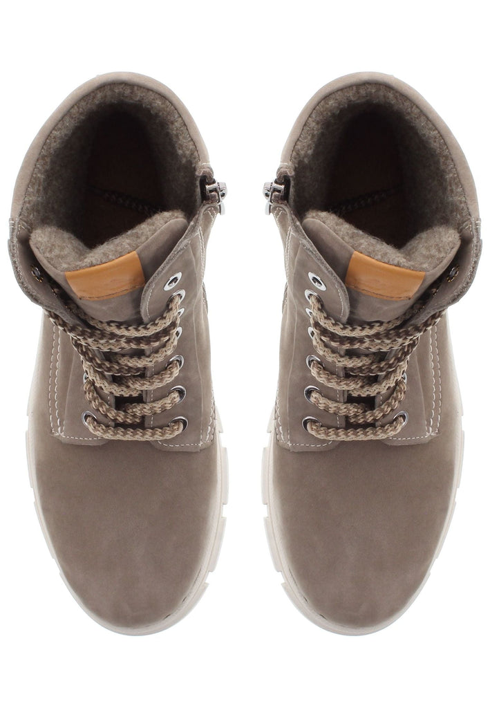 Libelle Stiefelette Nubukleder Hellbraun Warmfutter