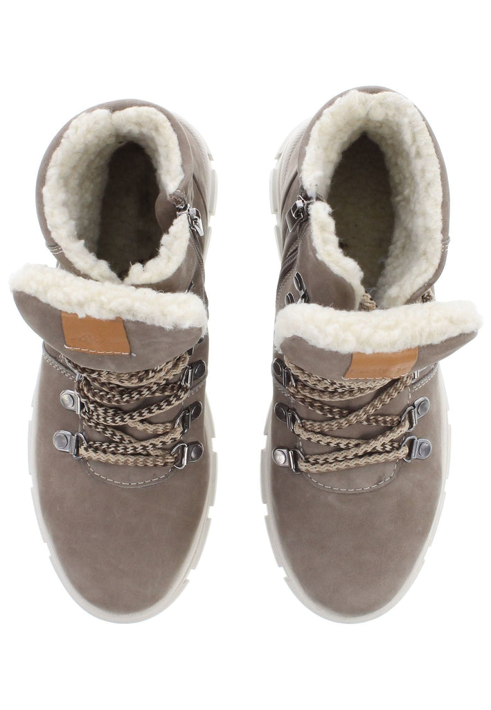 Libelle Stiefelette Nubukleder Hellbraun Warmfutter