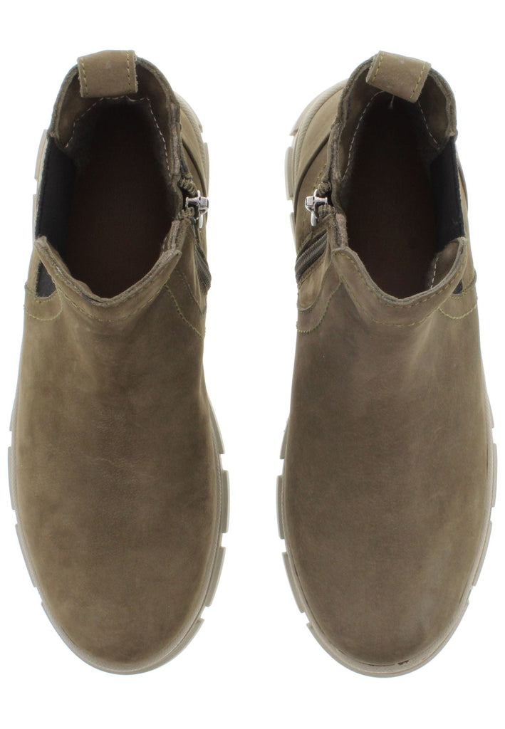 Libelle Stiefelette Nubukleder/Textil Khaki/gruen Warmfutter