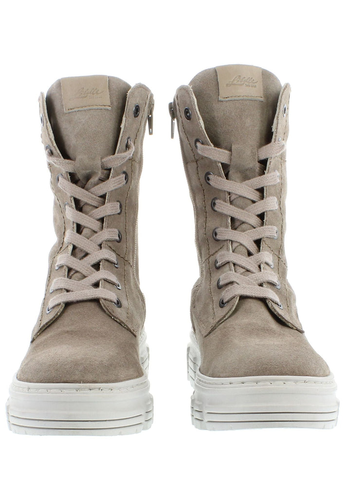 Libelle Stiefelette Veloursleder Hellgrau Warmfutter