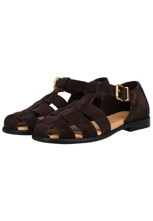 Marc O Polo Sandalen Veloursleder Coffee