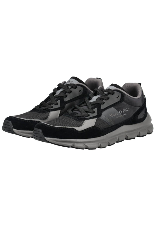 Marc O Polo Sneaker Veloursleder/Mesh Schwarz/Grau