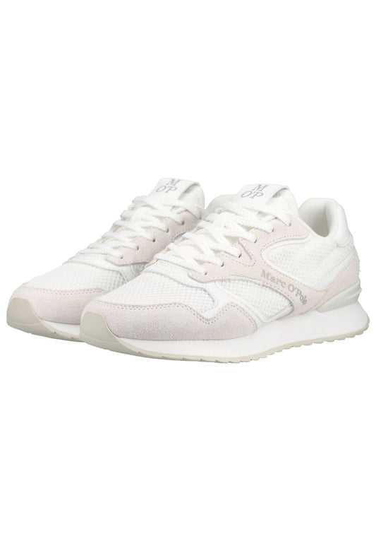 Marc O Polo Sneaker Veloursleder/Mesh Weiß
