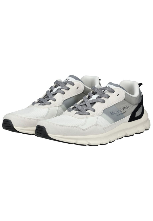 Marc O Polo Sneaker Veloursleder/Mesh Weiß/Grau