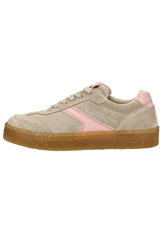 Marc O Polo Sneaker Veloursleder/Synthetik Beige/Rosa