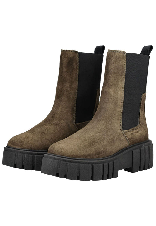 Marc O Polo Stiefelette Veloursleder/Textil Olive