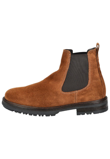 Stiefeletten Marc O Polo Stiefelette Veloursleder/Textil Cognac
