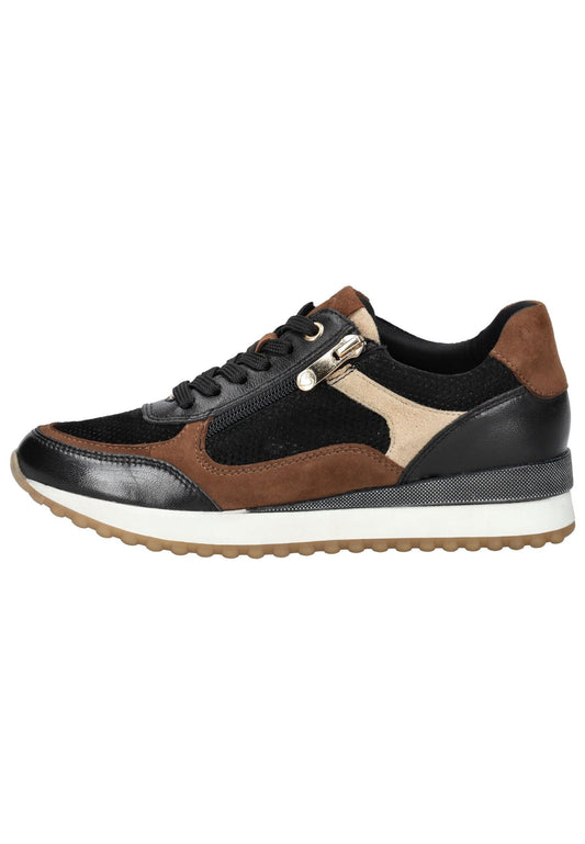 Marco Tozzi Sneaker Leder/Textil Schwarz/Braun