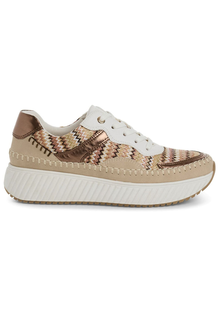 Marco Tozzi Sneaker Lederimitat Beige/Braun