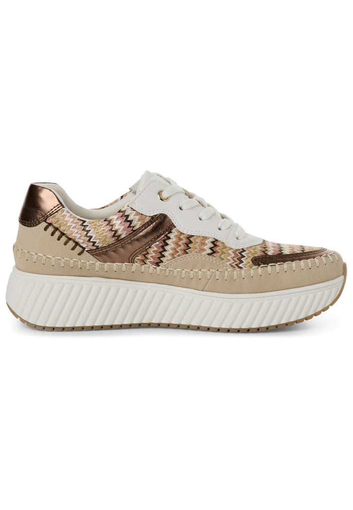Marco Tozzi Sneaker Lederimitat Beige/Braun