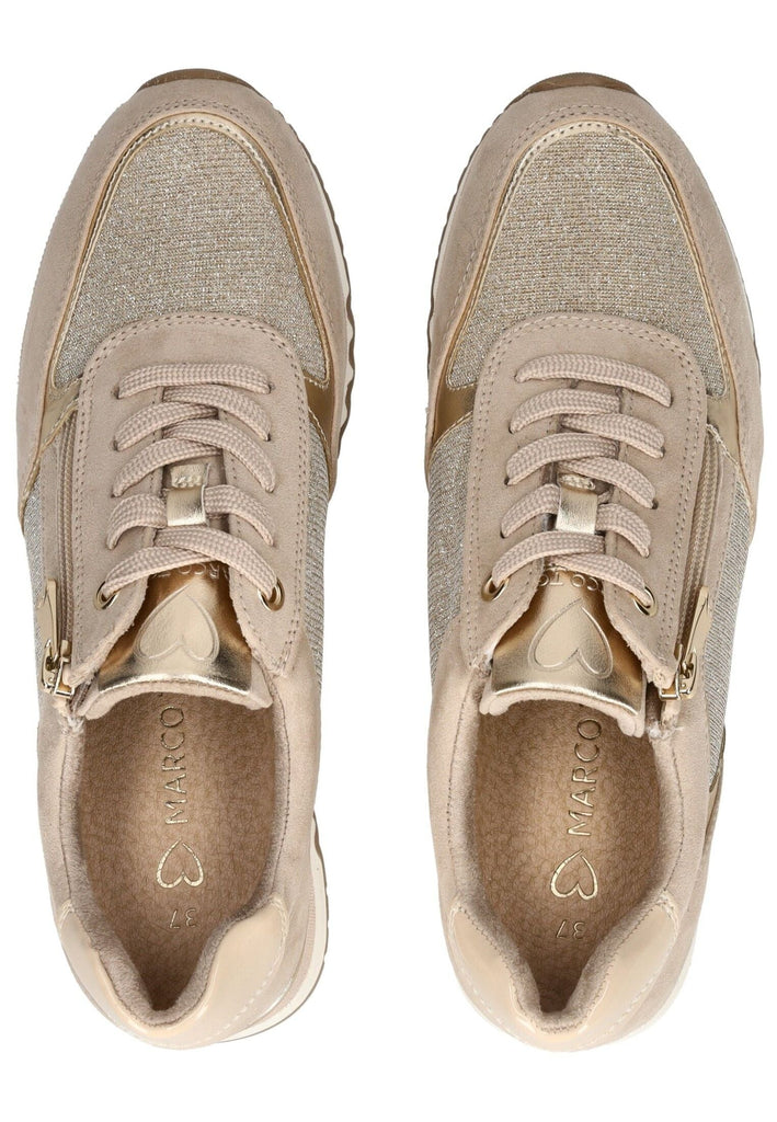 Marco Tozzi Sneaker Lederimitat/Textil Beige/Gold