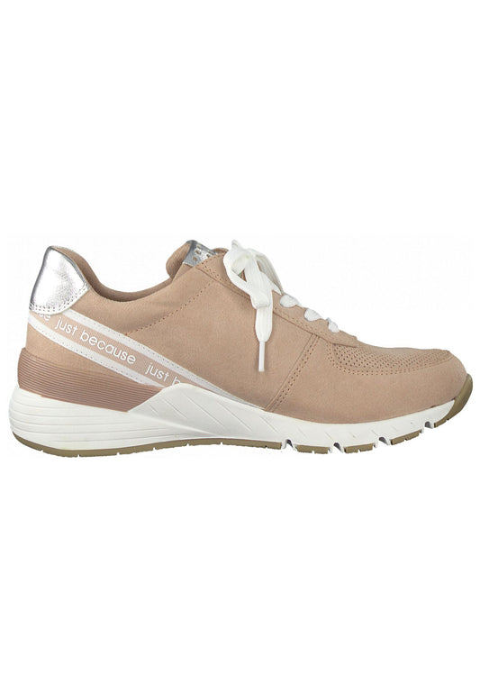 Marco Tozzi Sneaker Lederimitat/Textil Beige/Weiß