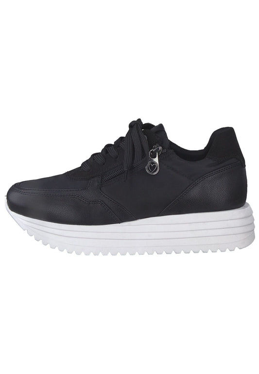Marco Tozzi Sneaker Lederimitat/Textil Schwarz Kombi
