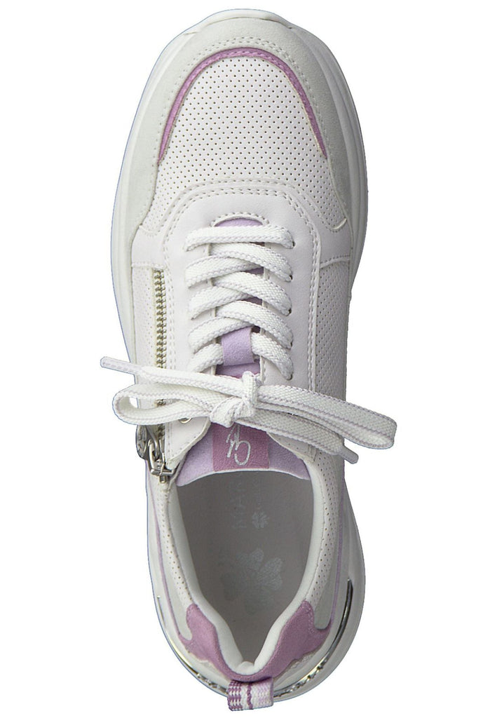 Marco Tozzi Sneaker Lederimitat/Textil Weiß/Lila