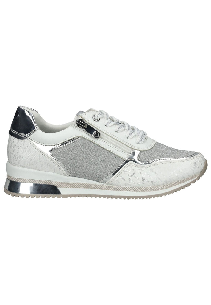 Marco Tozzi Sneaker Lederimitat/Textil Weiß/Silber