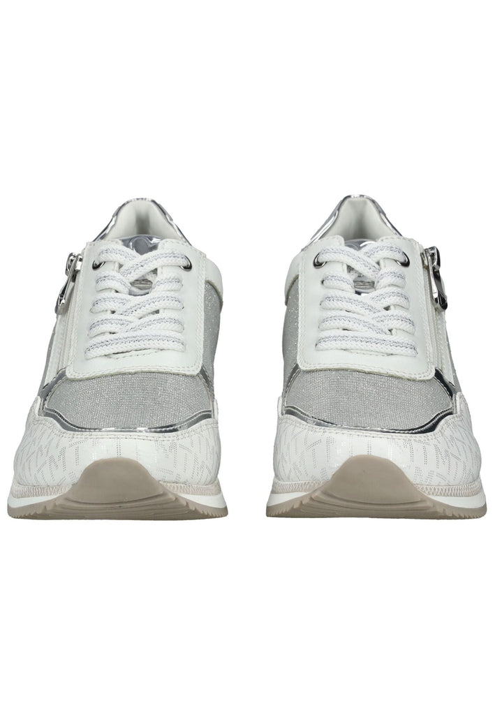 Marco Tozzi Sneaker Lederimitat/Textil Weiß/Silber